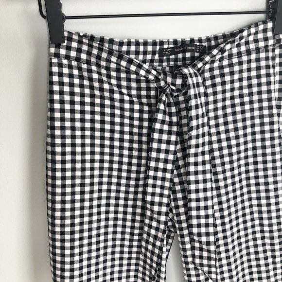 zara gingham pants